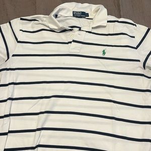Used short sleeve polo shirt w/ minor stain on the top part of the shirt.